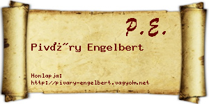 Piváry Engelbert névjegykártya